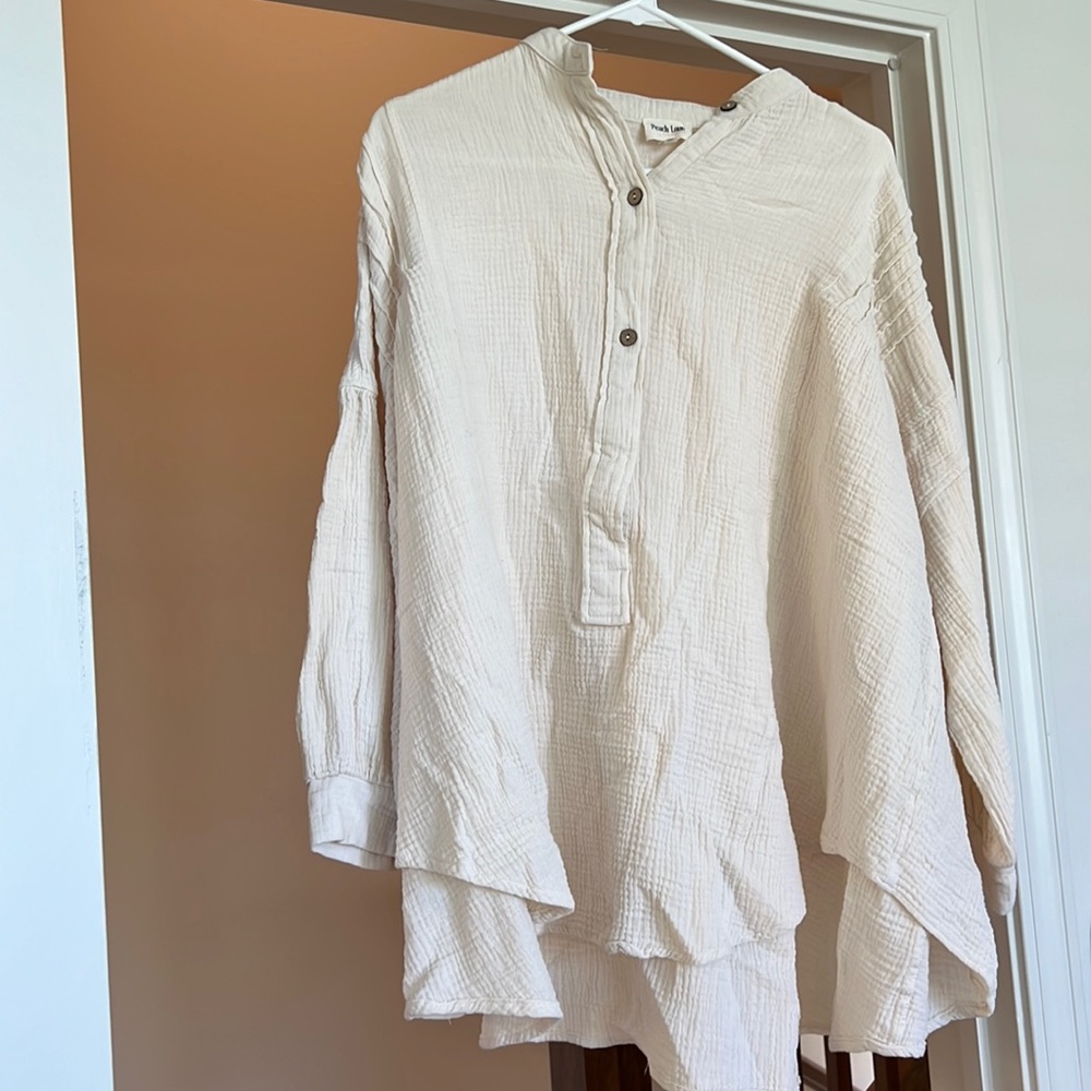 Ivory gauze tunic